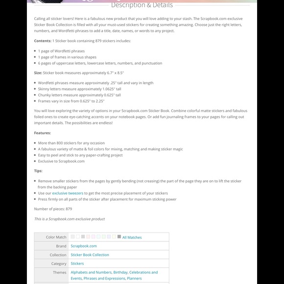 Scrapbook.com Sticker Book Rose Gold Pink Charcoal - Picture 11 of 13